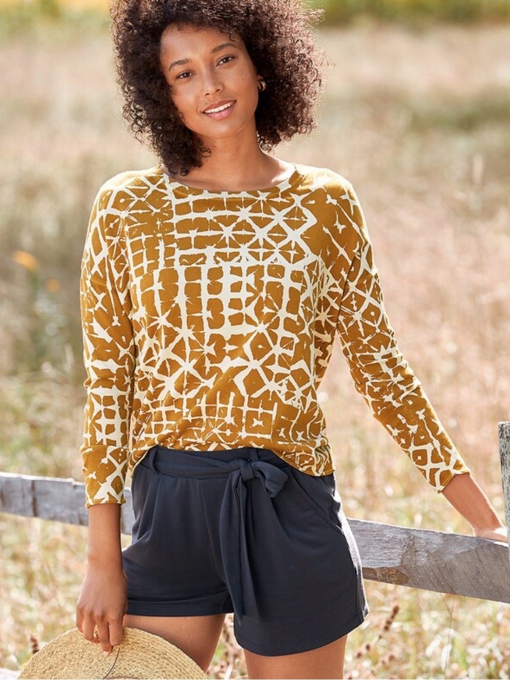 Garnet Hill Top Blouse Silk Cotton Blend